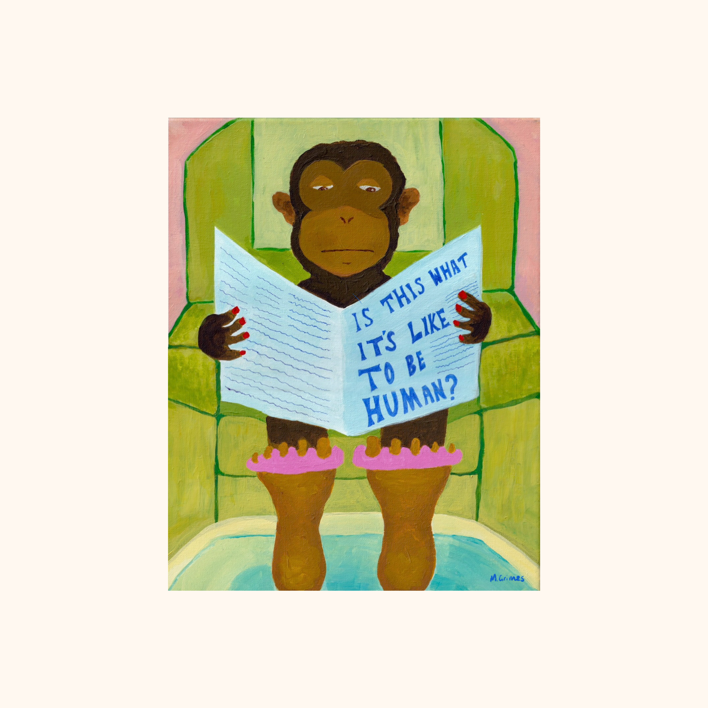 Monkey at the Nail Salon Print