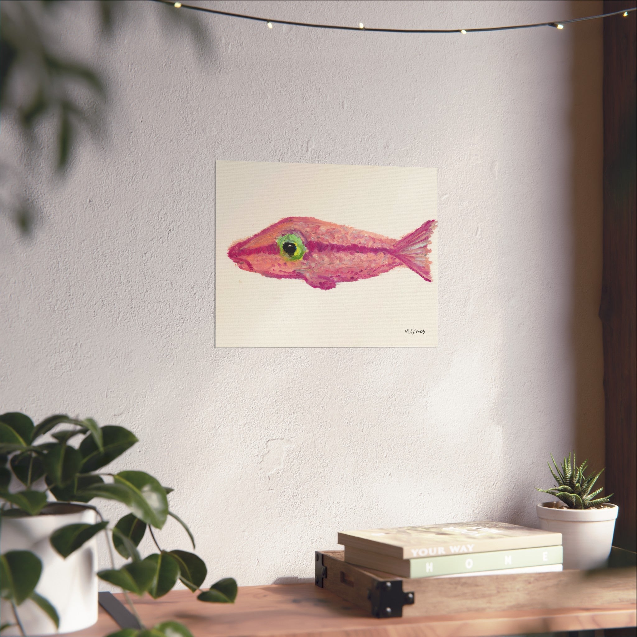 Pink Fish Print