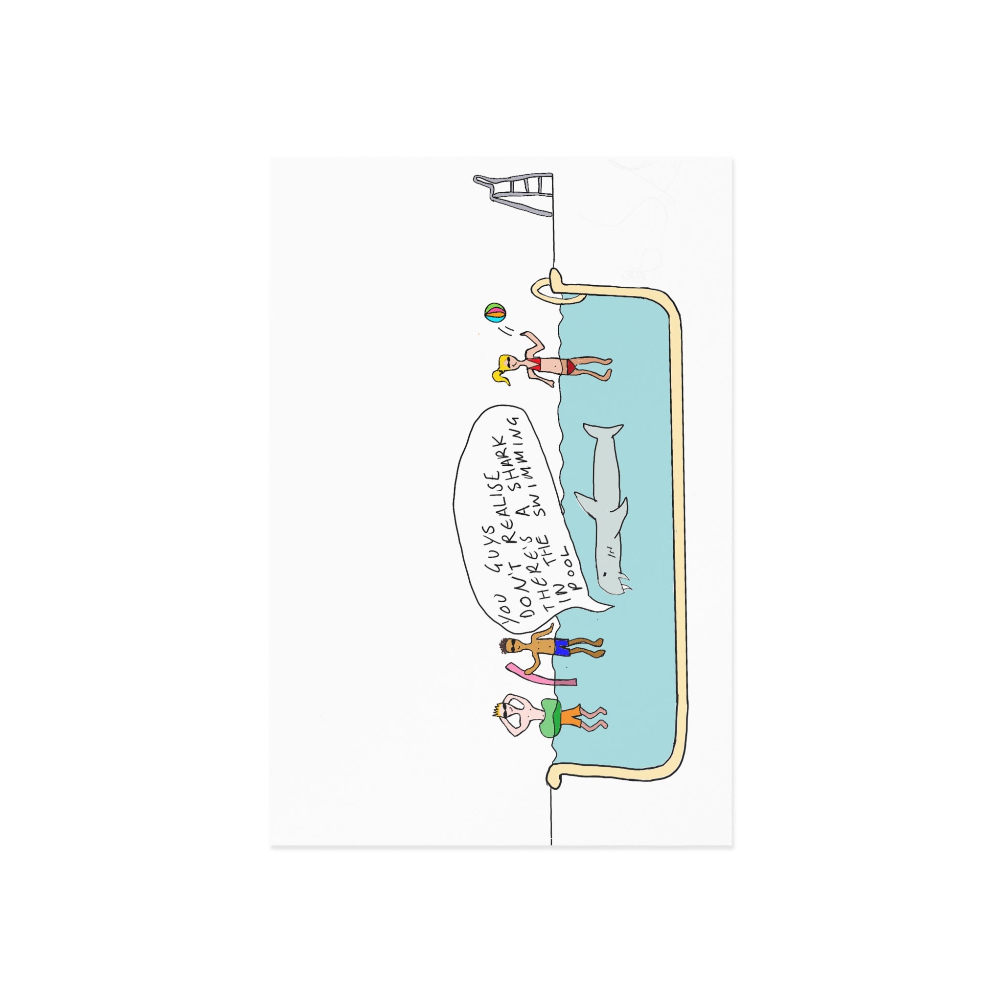 Shark in the Swimming Pool Postcard